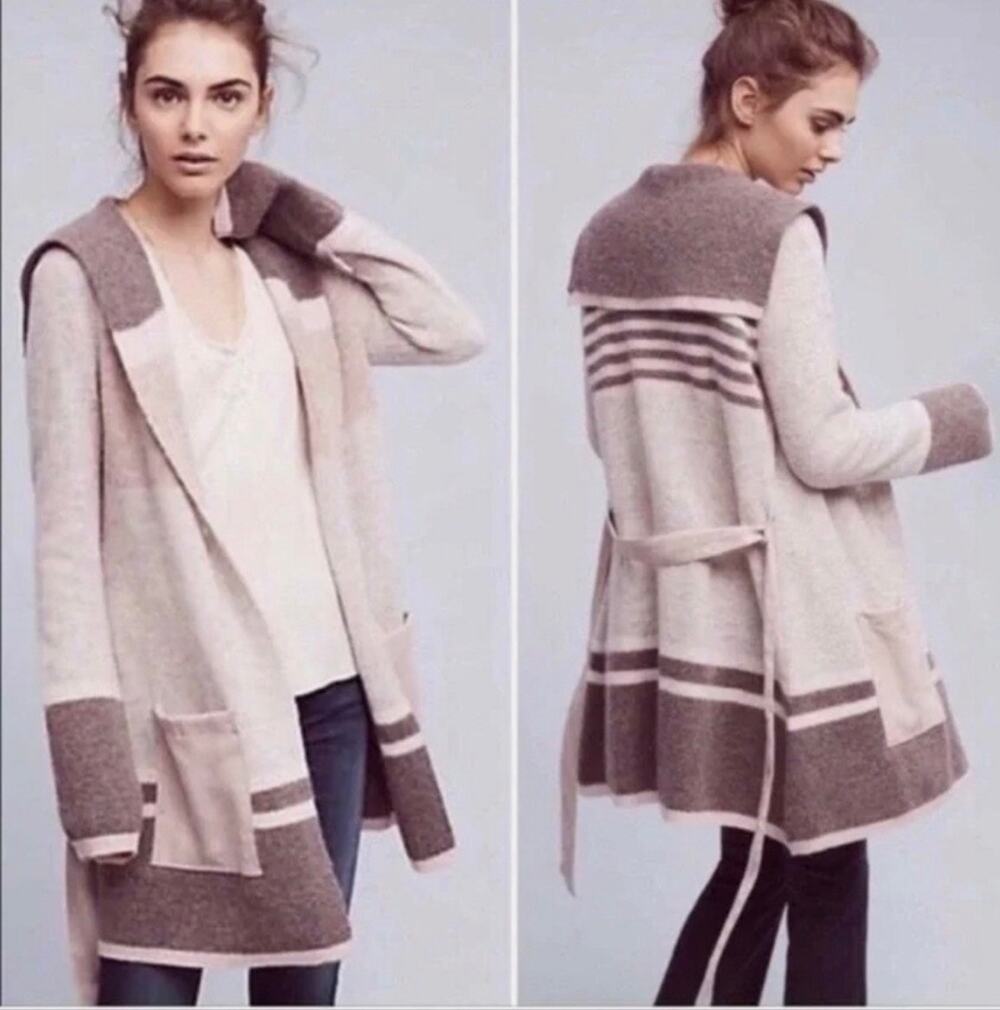 Anthropologie Angel of the North 100% lambs wool sweater wrap size L